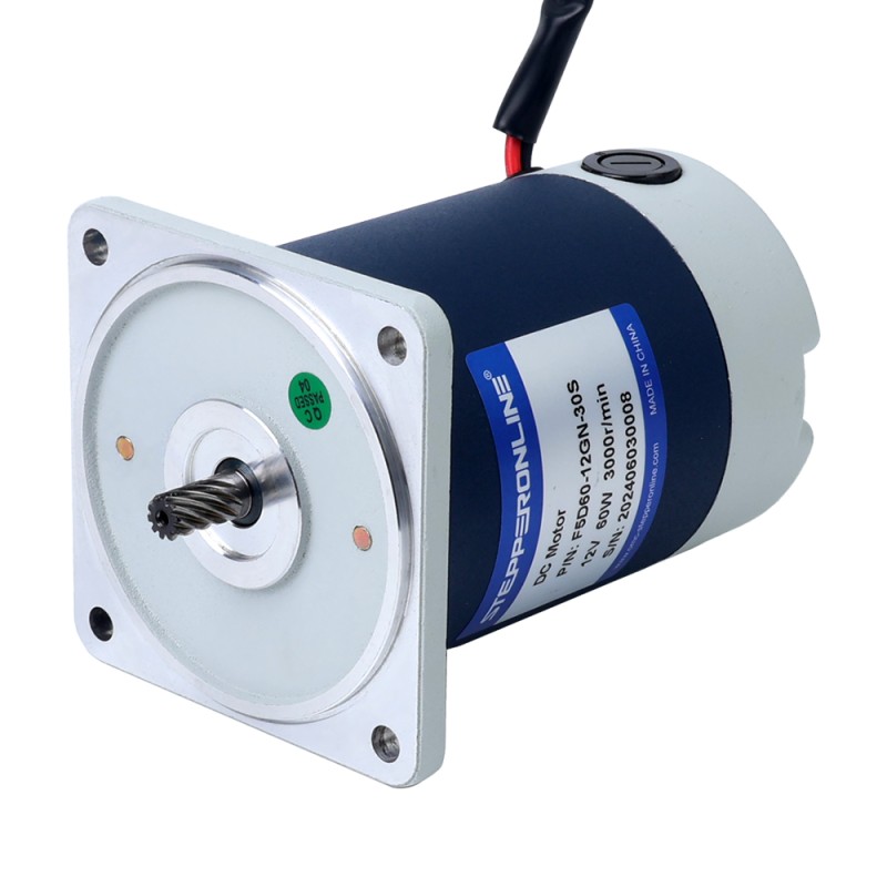 Brushed 12V 60W 10.00Nm(1416.12oz.in) 30RPM w/ 100:1 Spur Gearbox DC Gear Motor - F5D60-12GN-30S/5GN100K | StepperOnline UK