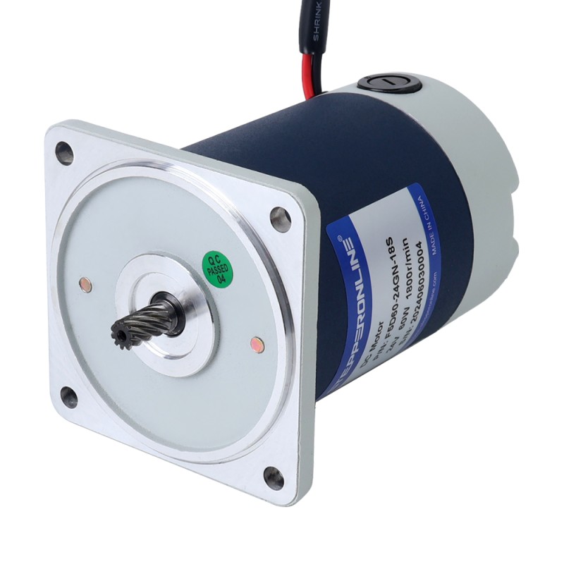 Brushed 24V 60W 10.00Nm(1416.12oz.in) 9RPM w/ 200:1 Spur Gearbox DC Gear Motor - F5D60-24GN-18S/5GN200K | StepperOnline UK