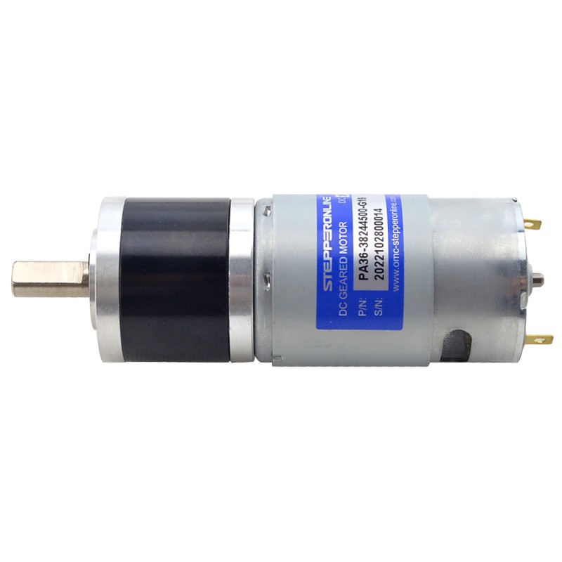 Brushed 24V DC Gear Motor 3.4Kg.cm/172RPM w/ 19.2:1 Planetary Gearbox - PA36-38244500-G19 | StepperOnline UK