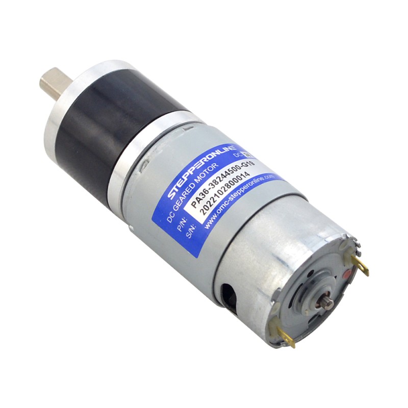 Brushed 24V DC Gear Motor 3.4Kg.cm/172RPM w/ 19.2:1 Planetary Gearbox - PA36-38244500-G19 | StepperOnline UK