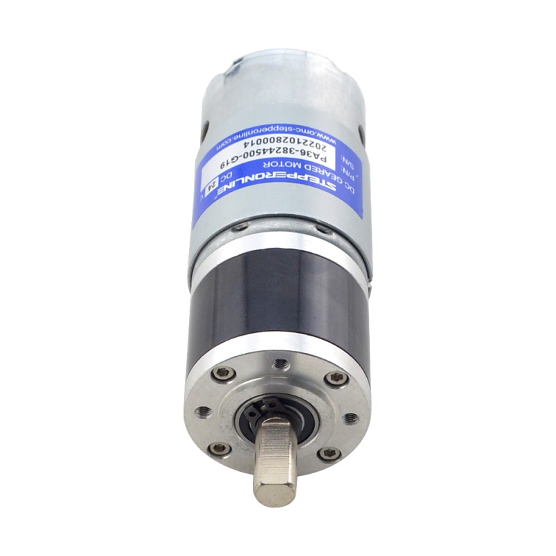 Brushed 24V DC Gear Motor 3.4Kg.cm/172RPM w/ 19.2:1 Planetary Gearbox - PA36-38244500-G19 | StepperOnline UK