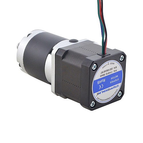 Nema 17 Stepper Motor L=39mm Gear Ratio 20:1 MG Series Planetary Gearbox - 17HS15-1584S-MG20 | StepperOnline UK