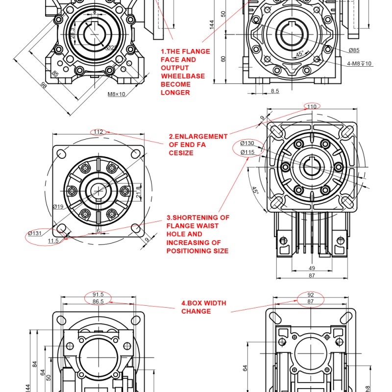 30:1 Worm Gearbox NMRV50 Worm Gear Speed Reducer 19mm Input Shaft Diameter - NMRV50-G30-D19 | StepperOnline UK