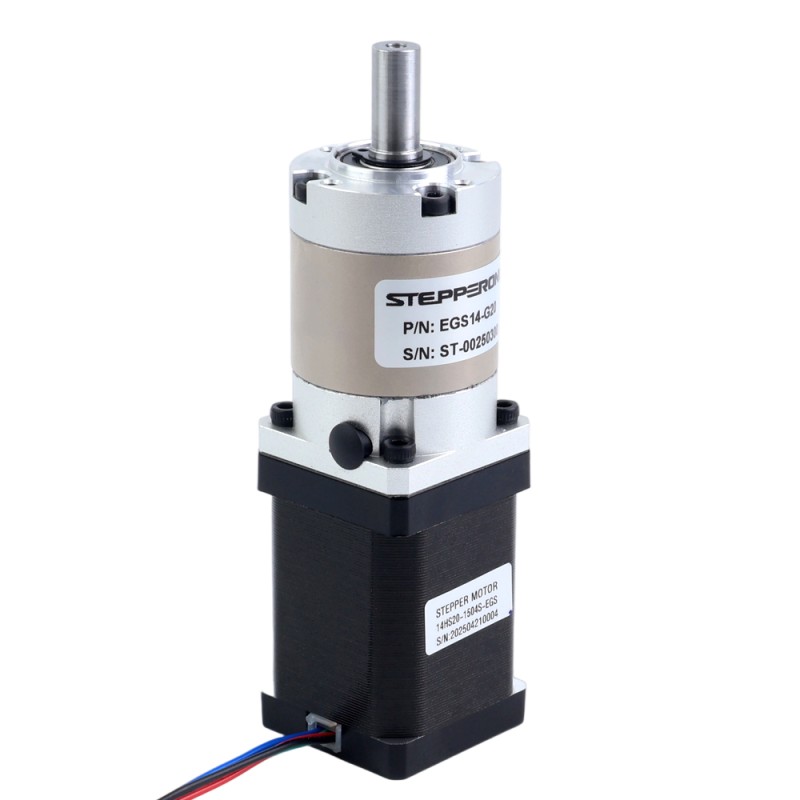 Nema 14 Stepper Motor Bipolar L=52mm w/ Gear Ratio 20:1 EG Series Planetary Gearbox - 14HS20-1504S-EGS20 | StepperOnline UK