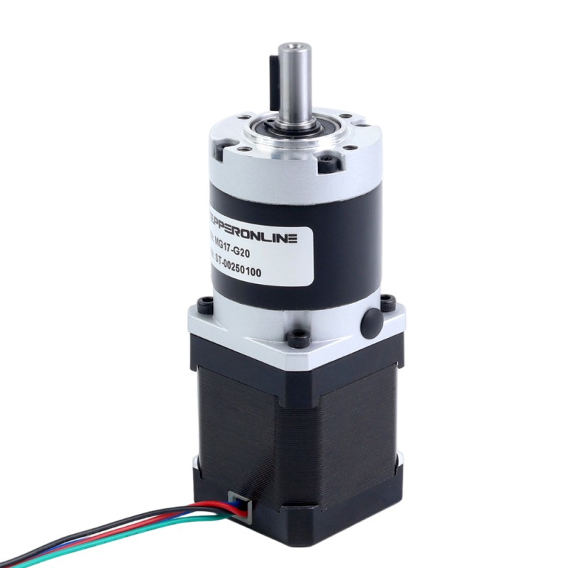 Nema 17 Stepper Motor Bipolar L=48mm w/ Gear Ratio 20:1 MG Series Planetary Gearbox - 17HS19-1684S-MG20 | StepperOnline UK