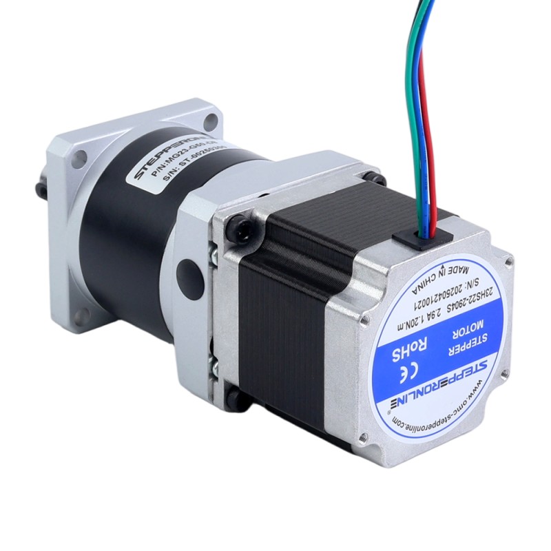 Nema 23 Stepper Motor Bipolar L=54.5mm w/ Gear Ratio 20:1 MG Series Planetary Gearbox - 23HS22-2904S-MG20 | StepperOnline UK