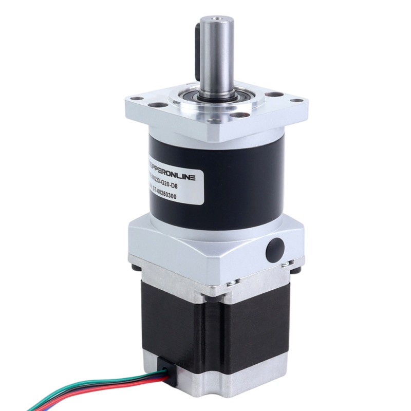 Nema 23 Stepper Motor Bipolar L=54.5mm w/ Gear Ratio 20:1 MG Series Planetary Gearbox - 23HS22-2904S-MG20 | StepperOnline UK