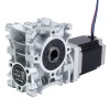 Nema 23 Stepper Motor 76mm Gear Ratio 5:1 Worm Gearbox NMRVS30 Worm Gear Speed Reducer - 23HS30-2804S-RVS30-G5 | StepperOnline UK