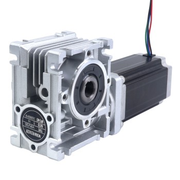 Nema 23 Stepper Motor 113mm Gear Ratio 15:1 Worm Gearbox YRV30 Worm Gear Speed Reducer