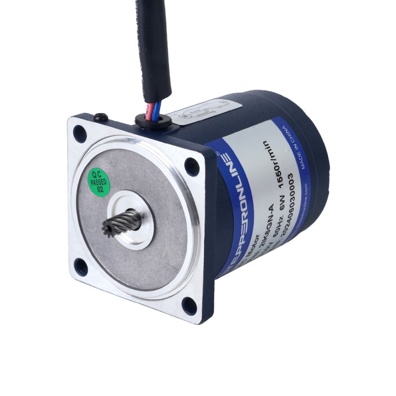 6W 110VAC 60Hz 310RPM 0.15Nm(21.24oz.in) Flange 60mm Spur Gearbox Single-phase AC Induction  Motor - 2IK6GN-A/2GN5K | StepperOnline UK