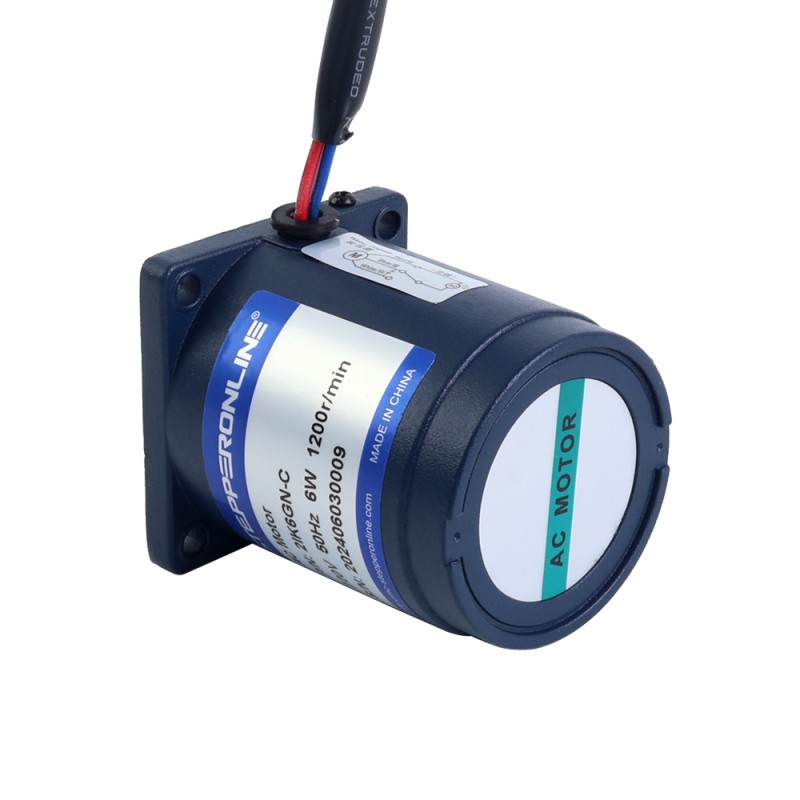 6W 220VAC 50Hz 27RPM 1.61Nm(227.99oz.in) Flange 60mm Spur Gearbox Single-phase AC Induction  Motor - 2IK6GN-C/2GN50K | StepperOnline UK