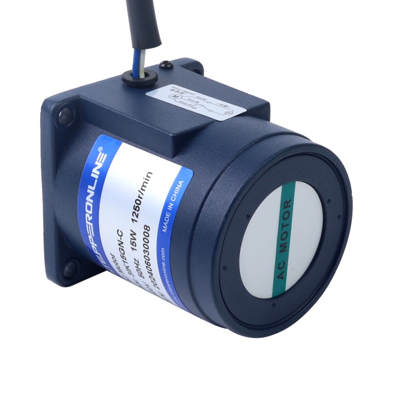 15W 220VAC 50Hz 270RPM 0.50Nm(70.81oz.in) Flange 70mm Spur Gearbox Single-phase AC Induction  Motor - 3IK15GN-C/3GN5K | StepperOnline UK
