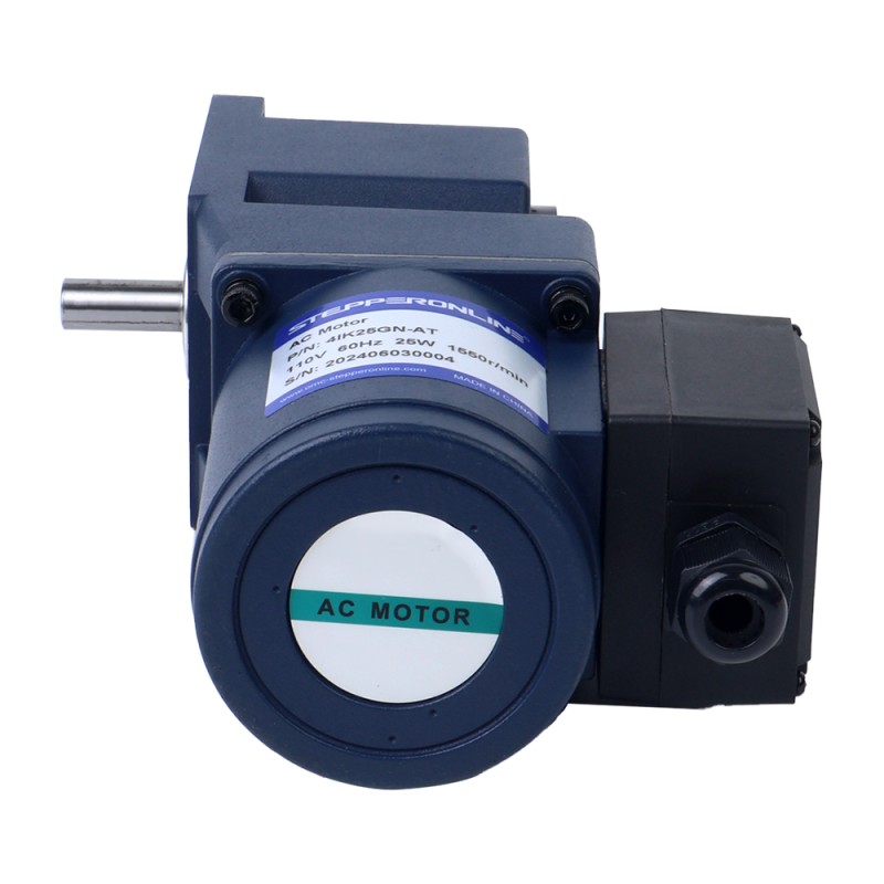 25W 220VAC 50Hz 135RPM 1.30Nm(184.10oz.in) Flange 80mm Right Angle Gearbox Keyway Shaft Single-phase AC Induction  Motor - 4IK25GN-CT/4GN10RT | StepperOnline UK