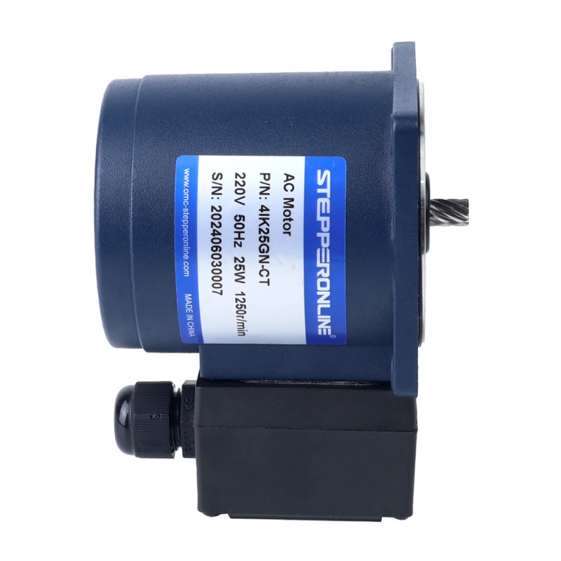 25W 220VAC 50Hz 135RPM 1.30Nm(184.10oz.in) Flange 80mm Right Angle Gearbox Keyway Shaft Single-phase AC Induction  Motor - 4IK25GN-CT/4GN10RT | StepperOnline UK