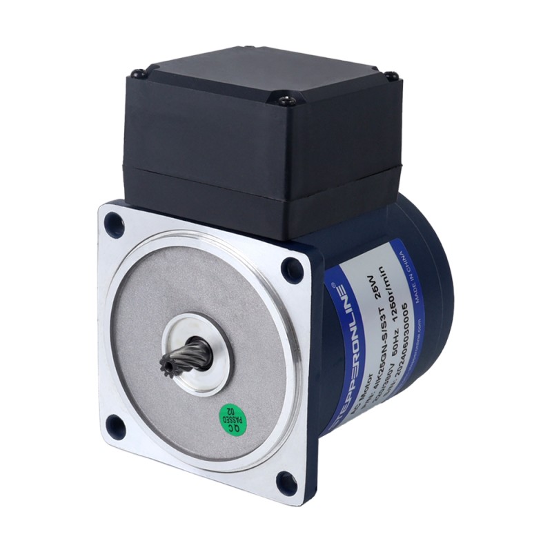 25W 220VAC/380VAC 50/60Hz 6.75/7.75RPM 8.00Nm(1132.89oz.in) Flange 80mm Spur Gearbox Three-phase AC Induction Motor - 4IK25GN-S/S3T/4GN200K | StepperOnline UK