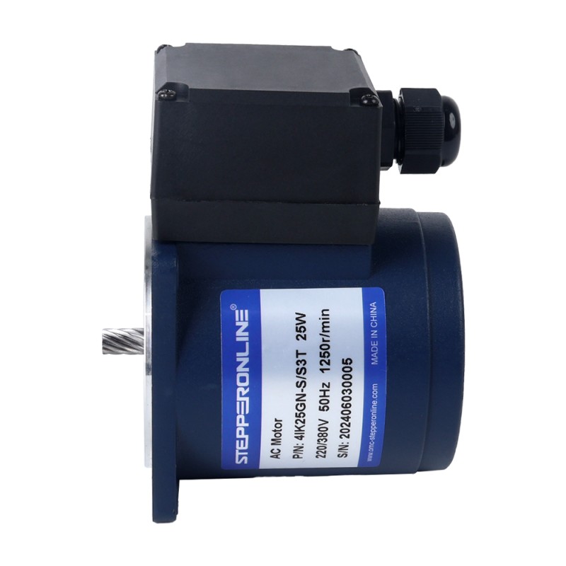 25W 220VAC/380VAC 50/60Hz 6.75/7.75RPM 8.00Nm(1132.89oz.in) Flange 80mm Spur Gearbox Three-phase AC Induction Motor - 4IK25GN-S/S3T/4GN200K | StepperOnline UK