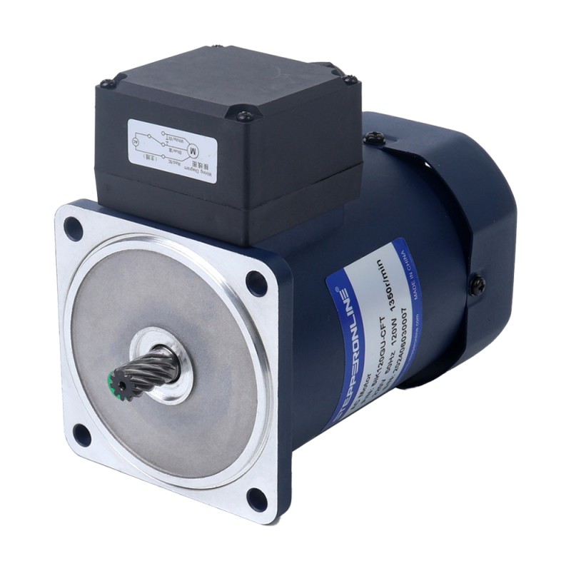 120W 220VAC 50Hz 450RPM 2.12Nm(300.22oz.in) Flange 90mm Spur Gearbox Single-phase AC Induction  Motor - 5IK120GU-CFT/5GU3KB | StepperOnline UK