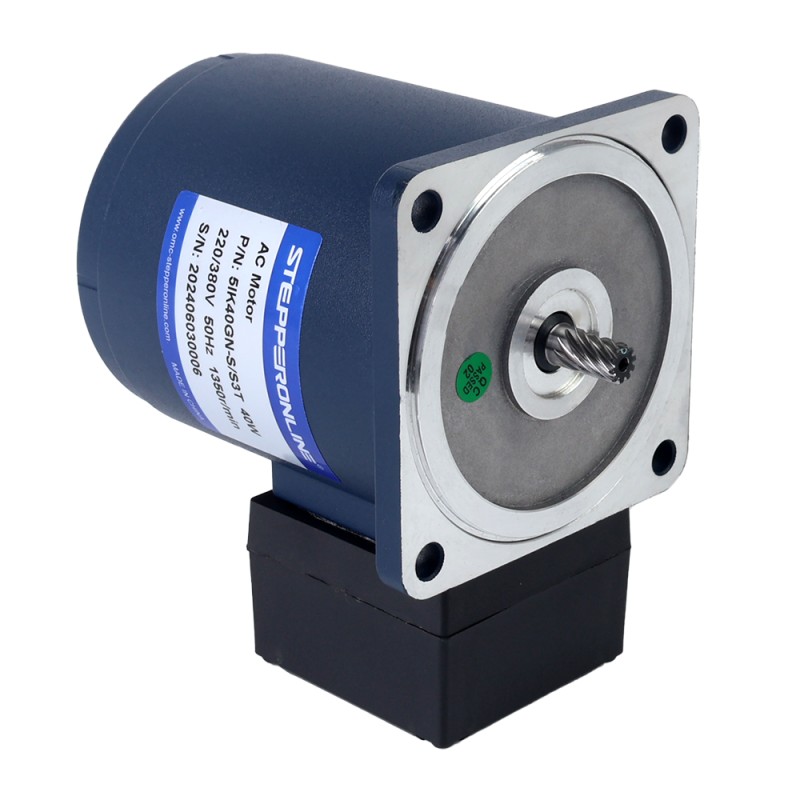 40W 220VAC/380VAC 50/60Hz 27/31RPM 9.64Nm(1365.14oz.in)/7.61Nm(1077.66oz.in) Flange 90mm Spur Gearbox Three-phase AC Induction Motor - 5IK40GN-S/S3T/5GN50K | StepperOnline UK