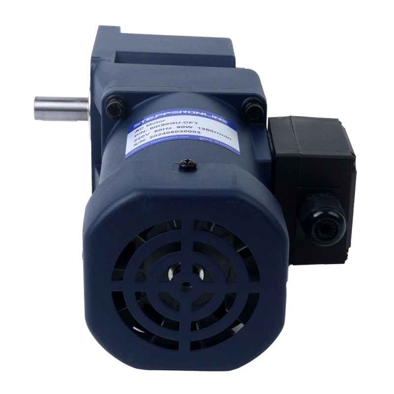 90W 220VAC/380VAC 50/60Hz 13.5RPM 40.00Nm(5664.47oz.in) Flange 90mm Right Angle Gearbox Keyway Shaft Three-phase AC Induction  Motor - 5IK90GU-S/S3FT/5GU100RT | StepperOnline UK