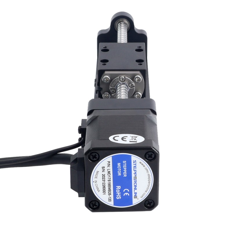 Nema 17 Stepper Ball Screw Linear Actuator 2.5A Stroke 80mm 0.50Nm(70.81oz.in) Lead 4mm(0.15748) with Sensor - LMD17S19BDB25-080 | StepperOnline UK