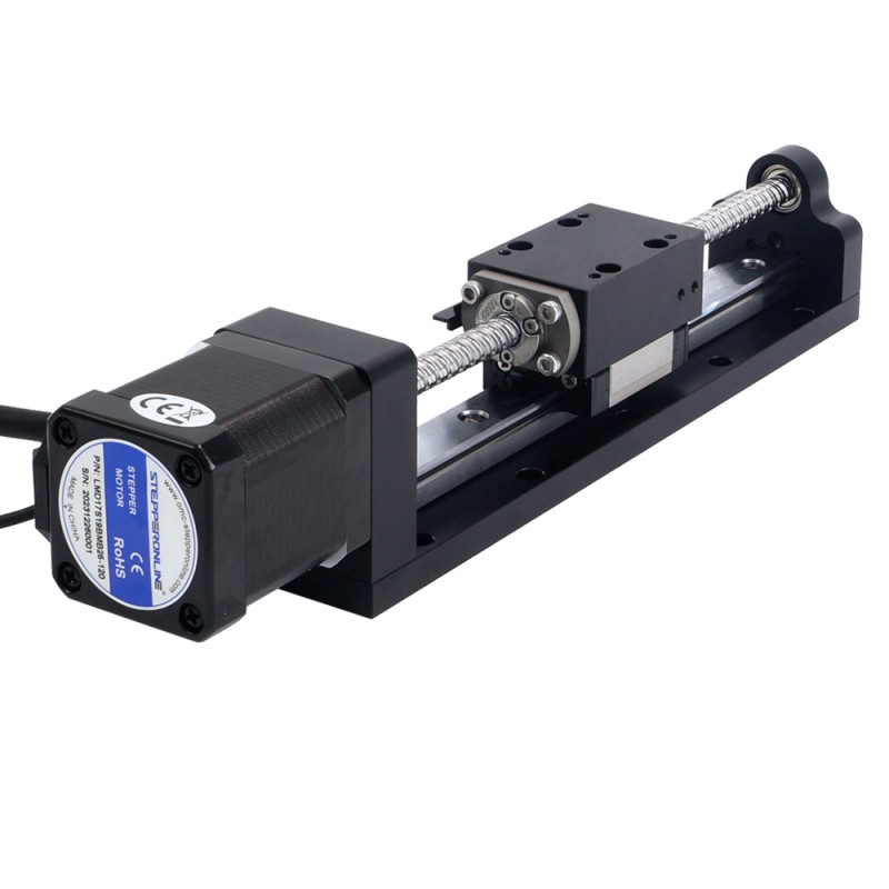Nema 17 Stepper Ball Screw Linear Actuator 2.5A Stroke 80mm 0.50Nm(70.81oz.in) Lead 4mm(0.15748) with Sensor - LMD17S19BDB25-080 | StepperOnline UK