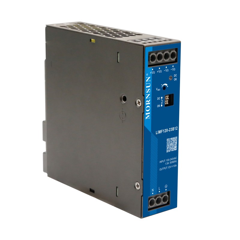 120W 24V 5.0A 85-277VAC/120-390VDC DIN Rail Switching Power Supply with PFC Function - LIMF120-23B24 | StepperOnline UK