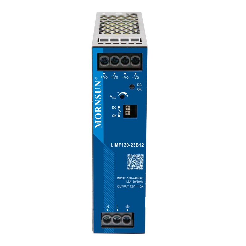120W 24V 5.0A 85-277VAC/120-390VDC DIN Rail Switching Power Supply with PFC Function - LIMF120-23B24 | StepperOnline UK