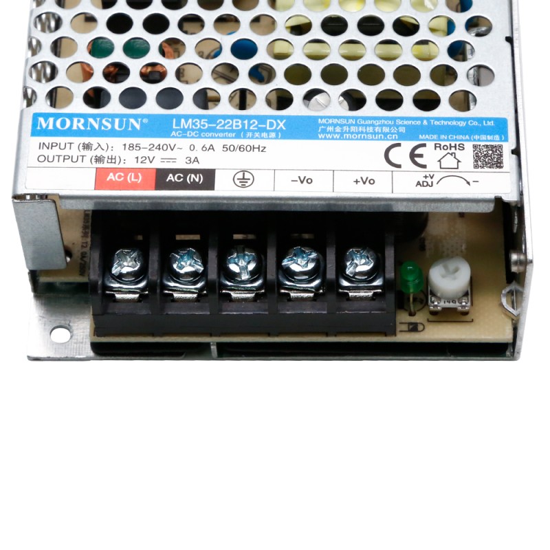 35W 12V 3.0A 165-264VAC/180-370VDC Switching Power Supply - LM35-22B12-DX | StepperOnline UK