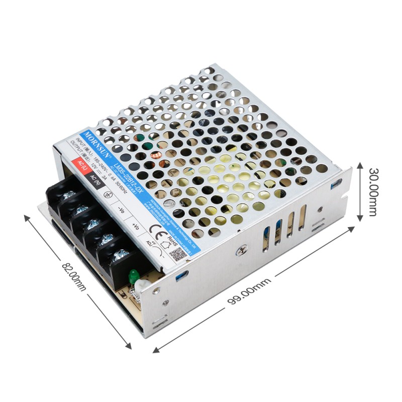 35W 12V 3.0A 165-264VAC/180-370VDC Switching Power Supply - LM35-22B12-DX | StepperOnline UK