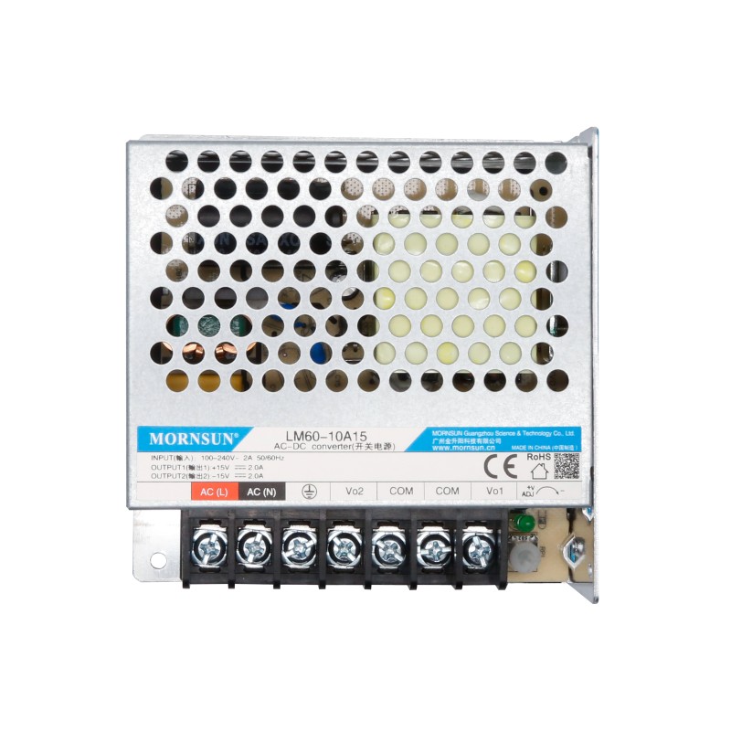 60W 15V -15V/2.0A 2.0A 85-264VAC/120-370VDC Switching Power Supply - LM60-10A15 | StepperOnline UK