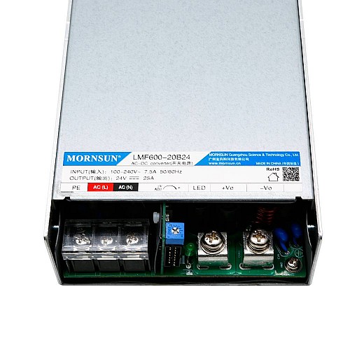 600W 24V 25.0A 80-277VAC/110-390VDC Switching Power Supply with PFC Function - LMF600-20B24 | StepperOnline UK