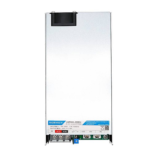 600W 24V 25.0A 80-277VAC/110-390VDC Switching Power Supply with PFC Function - LMF600-20B24 | StepperOnline UK