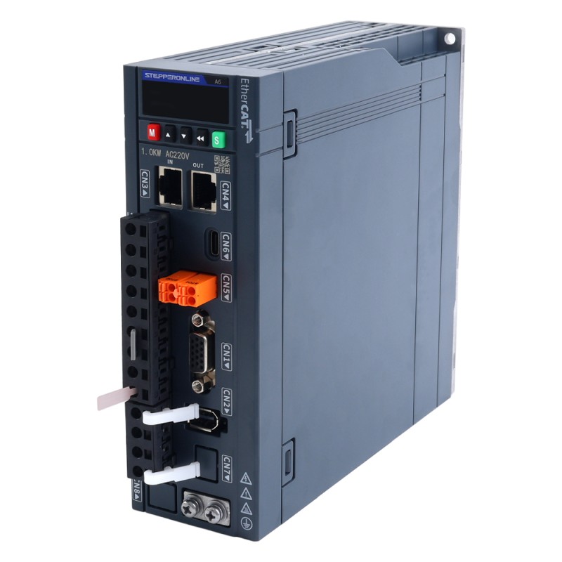 A6 Series 1000W STO Safe Torque Off EtherCAT AC Servo Motor Kit 3000rpm 3.18Nm 17-Bit Absolute Encoder IP67 - A6-EC1000H2A1-M17-STO | StepperOnline UK