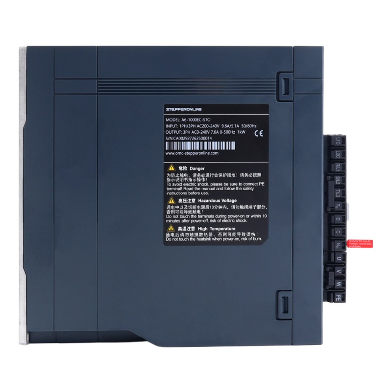 A6 Series 1000W STO Safe Torque Off EtherCAT AC Servo Motor Kit 3000rpm 3.18Nm 17-Bit Absolute Encoder IP67 - A6-EC1000H2A1-M17-STO | StepperOnline UK