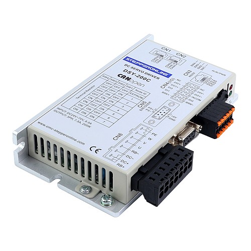 DSY Series 200W CANopen DC Servo Motor 24-70VDC 0.637Nm w/ Brake 3000rpm 17-Bit Incremental Encoder IP65 - DSY-C200L2B2-M17S | StepperOnline UK