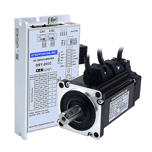 DSY Series 200W CANopen DC Servo Motor 24-70VDC 0.637Nm w/ Brake 3000rpm 17-Bit Incremental Encoder IP65 - DSY-C200L2B2-M17S | StepperOnline UK