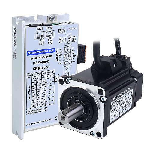 DSY Series 400W CANopen DC Servo Motor 24-70VDC 1.27Nm 3000rpm 17-Bit Incremental Encoder IP65 - DSY-C400L2A2-M17S | StepperOnline UK