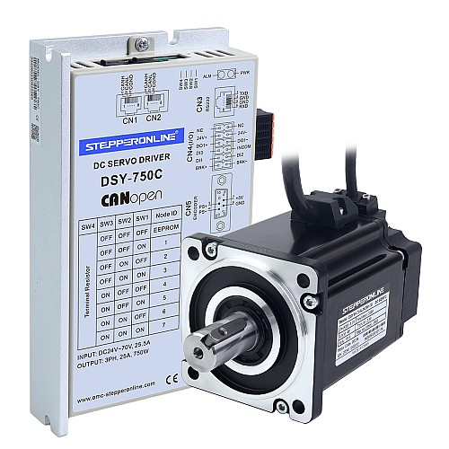 DSY Series 750W CANopen DC Servo Motor 24-70VDC 2.39Nm 3000rpm 17-Bit Incremental Encoder IP65 - DSY-C750L2A2-M17S | StepperOnlinev