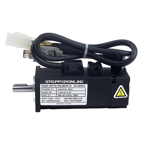 DSY Series 100W CANopen DC Servo Motor 24-70VDC 0.318Nm w/ Brake 3000rpm 17-Bit Incremental Encoder IP65 - DSY-C100L2B2-M17S | StepperOnline UK