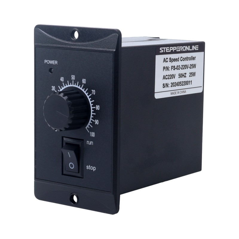 25W Single Phase 220VAC Motor Speed Controller for Variable Speed Motor - FS-02-220V-25W | StepperOnline UK