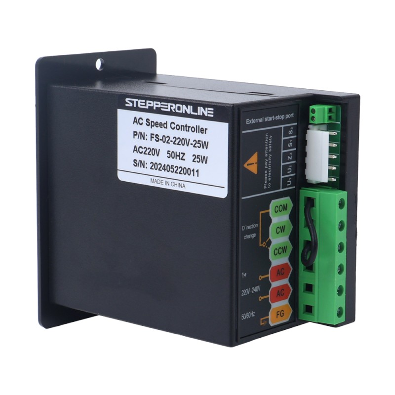 25W Single Phase 220VAC Motor Speed Controller for Variable Speed Motor - FS-02-220V-25W | StepperOnline UK