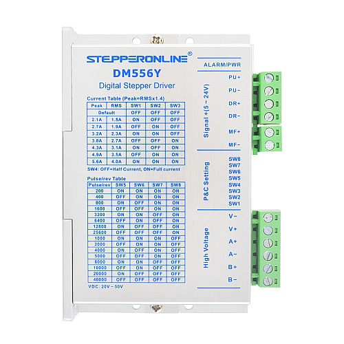 YS Series 4 Axis Stepper CNC Kit 3.00Nm(424.83oz.in) Nema 23 Stepper Motor & Driver & 48V Power Supply - 4-DM556Y-S30 | StepperOnline UK