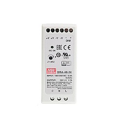 DRA-40-24 MEANWELL 40.8W 24VDC 1.7A 115/230VAC Single Output Switching Power Supply