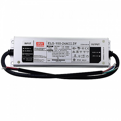ELG-150-24A-3Y MEANWELL 24V 6.25A 105W Constant Voltage + Constant Current LED Driver - ELG-150-24A-3Y | StepperOnline UK