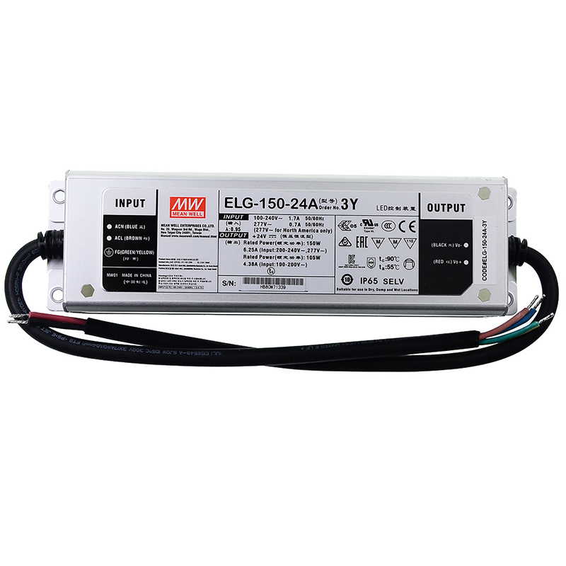 ELG-150-24A-3Y MEANWELL 24V 6.25A 105W Constant Voltage + Constant Current LED Driver - ELG-150-24A-3Y | StepperOnline UK