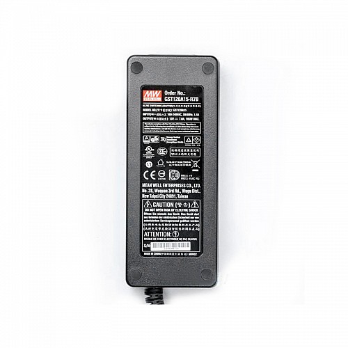 GST120A15-R7B MEANWELL 105W 15VDC 7A 115/230VAC AC-DC Reliable Green Industrial Adaptor - GST120A15-R7B | StepperOnline UK