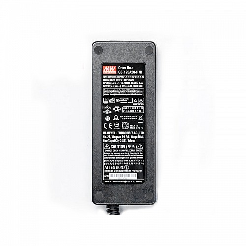GST120A20-R7B MEANWELL 120W 20VDC 6A 115/230VAC AC-DC Reliable Green Industrial Adaptor - GST120A20-R7B | StepperOnline UK