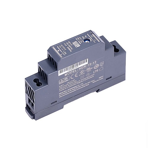 HDR-15-12 MEANWELL 15W 12VDC 1.25A 115/230VAC Ultra Slim Step Shape DIN Rail Power Supply - HDR-15-12 | StepperOnline UK