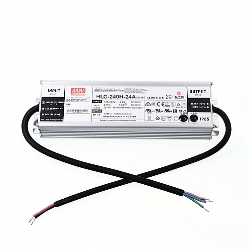 HLG-240H-24A MEANWELL 240W 10A 24V Constant Voltage + Constant Current LED Driver - HLG-240H-24A | StepperOnline UK