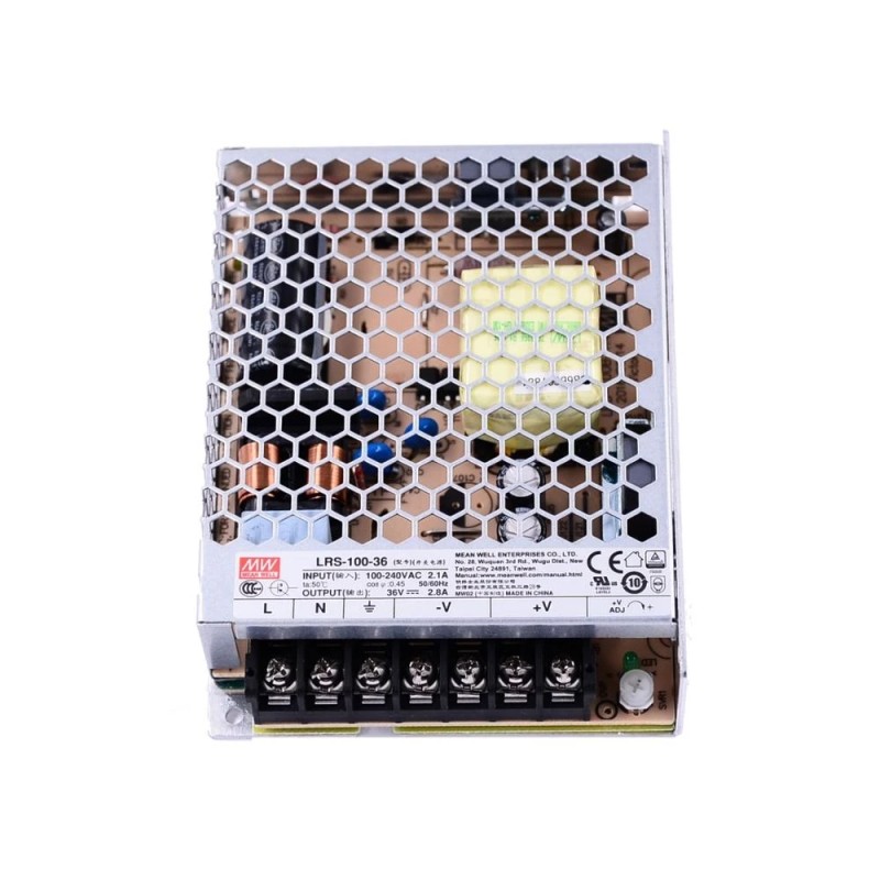 LRS-100-36 MEANWELL 100.8W 36VDC 2.8A 115/230VAC Enclosed Switching Power Supply - LRS-100-36 | StepperOnline UK